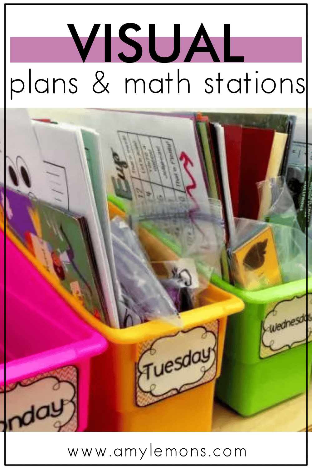 Visual Plans (lots of freebies) and Math Stations - Amy Lemons