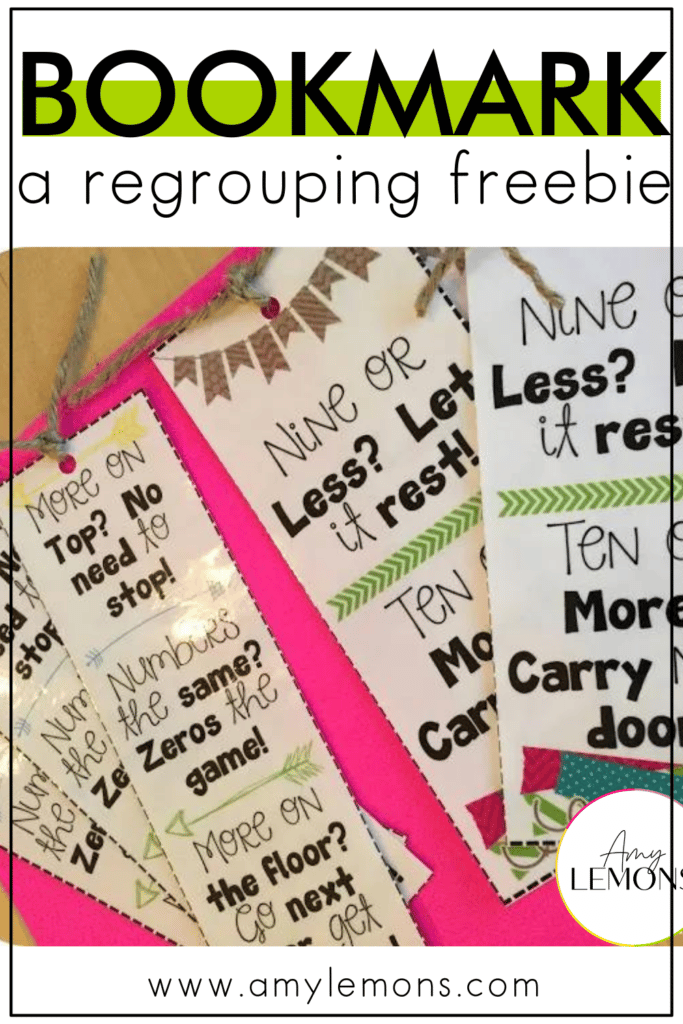 bookmark a regrouping freebie