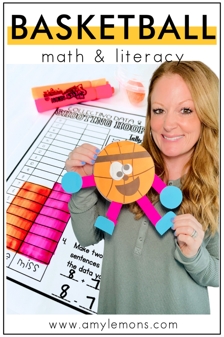 Basketball craft and graphing sheet for March Madness classroom activities