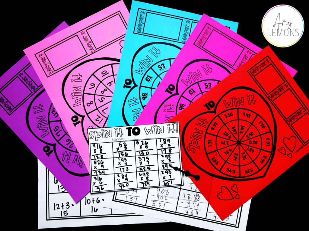 Valentine Math Game Spin