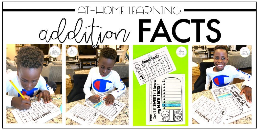 at home learning addition facts