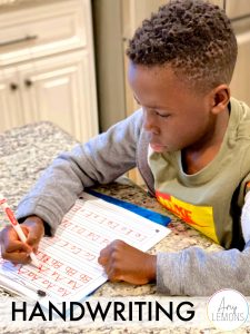 at home learning handwriting