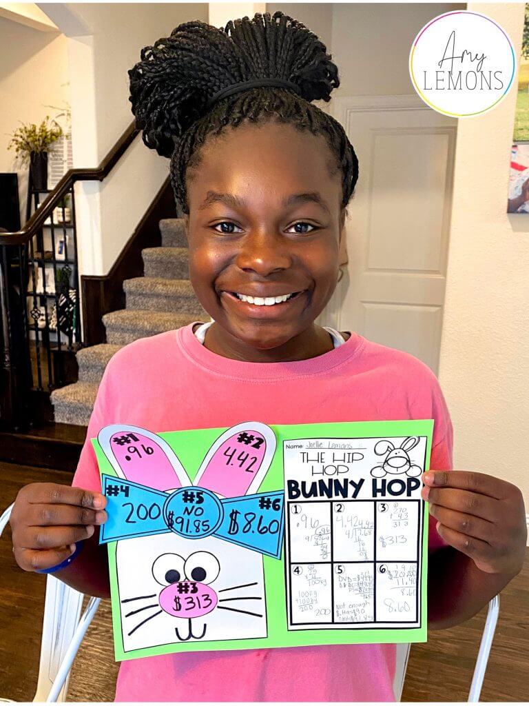 bunny craft word problems 5th grade