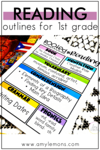 1st grade reading outline