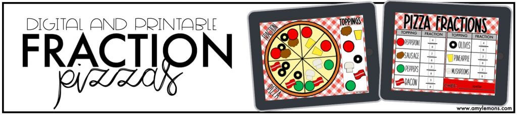 digital fraction pizza activity