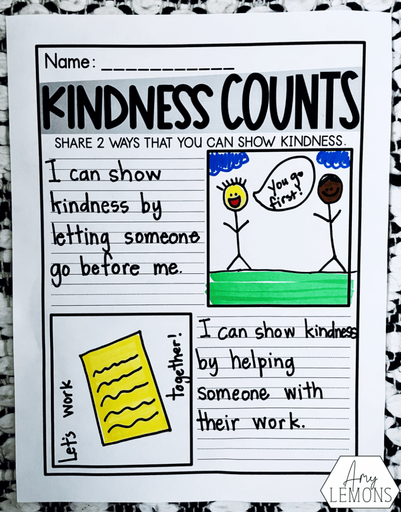 kindness writing activity