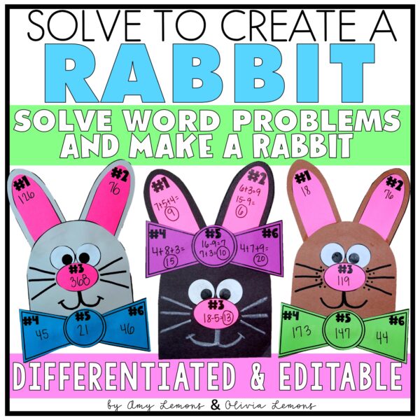 Easter Rabbit Math Word Problem Cover