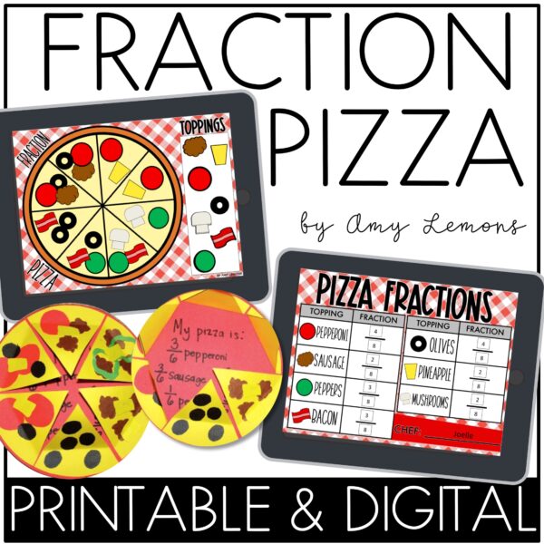 fraction pizzas digital printable 1