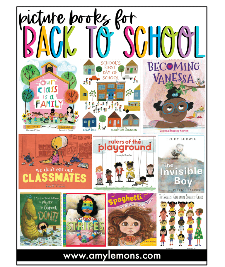 Picture Books for Back to School with a Freebie - Amy Lemons