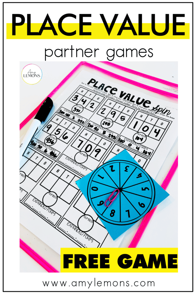 place value partner games