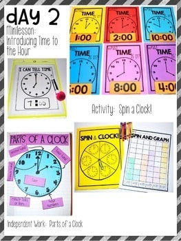 1st Grade Magic of Math Unit 7 Telling Time to the Hour and Half Hour 2