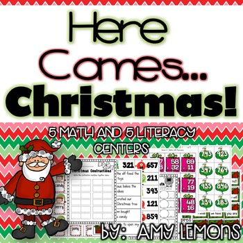 5 Math and 5 Literacy Centers for Christmas 1