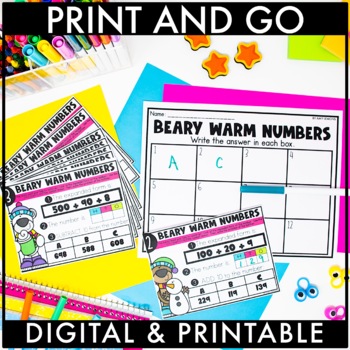 50 Digital and Printable Math Stations for 2nd Grade 3