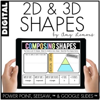 Digital Activities for 2D 3D Shapes SEESAW GOOGLE SLIDES PP 1