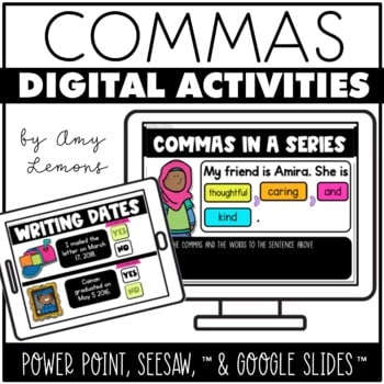 Digital Activities for Commas Seesaw Google Slides PowerPoint 1