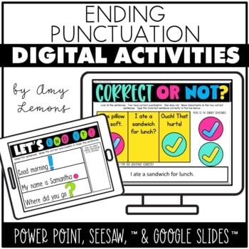 Digital Activities for ENDING PUNCTUATION Seesaw Google Slides PowerPoint 1