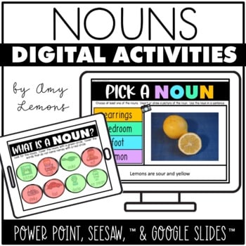 Digital Activities for NOUNS Seesaw Google Slides PowerPoint 1