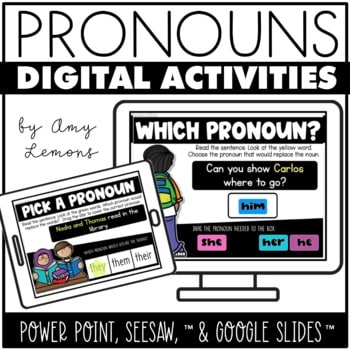 Digital Activities for Pronouns Seesaw Google Slides PowerPoint 1