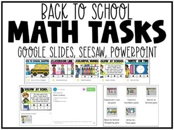 Digital and Printable August Math Stations for Back to School 2