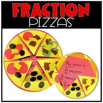 Digital and Printable Math Activity Fraction Pizza 2