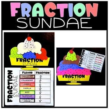 Digital and Printable Math Activity Fraction Sundae 2
