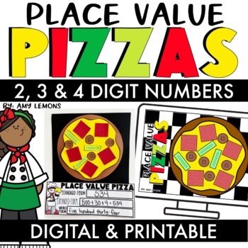 Digital and Printable Place Value Pizzas 1