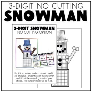 Digital and Printable Place Value Snowman 4