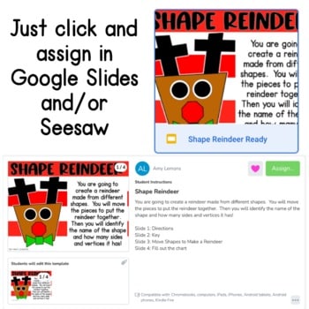Digital and Printable Shape Reindeer 2