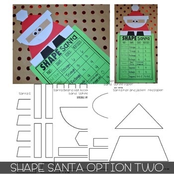 Digital and Printable Shape Santa 3