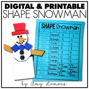 Digital and Printable Shape Snowman 1