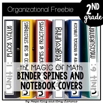 Magic of Math 2nd Grade Binder Spines Tabs and Notebook Covers 1