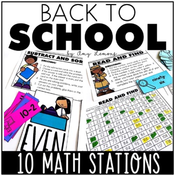 Math Centers 10 Back to School Math Stations 1