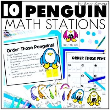 Math Centers 10 Penguin Math Stations 1
