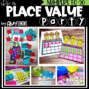 Numbers to 20 Place Value Party Activities for Kindergarten - Amy Lemons