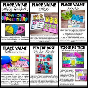 Numbers to 20 Place Value Party Activities for Kindergarten - Amy Lemons