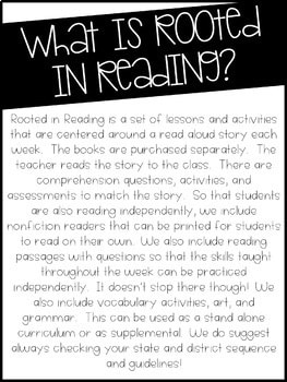 Rooted in Reading 3rd Grade August Read Aloud Lessons and Activities 3