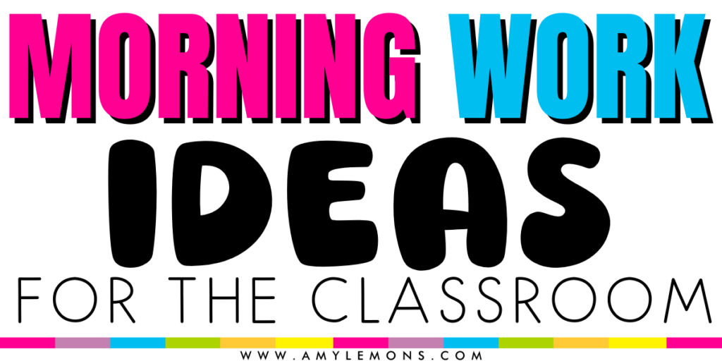 morning work activities for the classroom