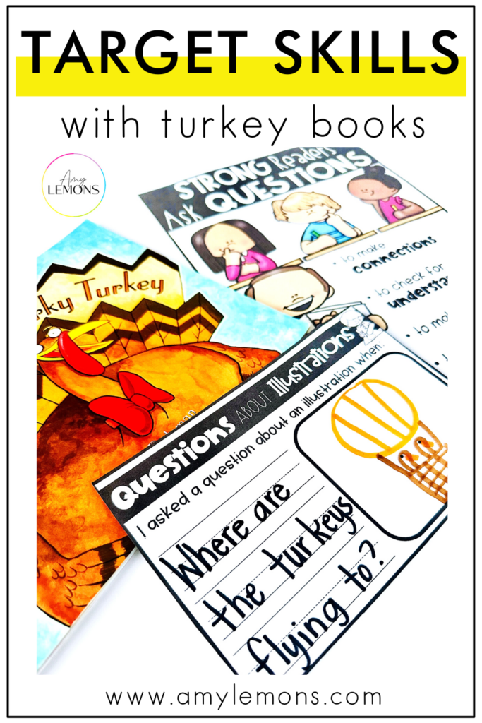 Turkey books and reading comprehension skills activities.