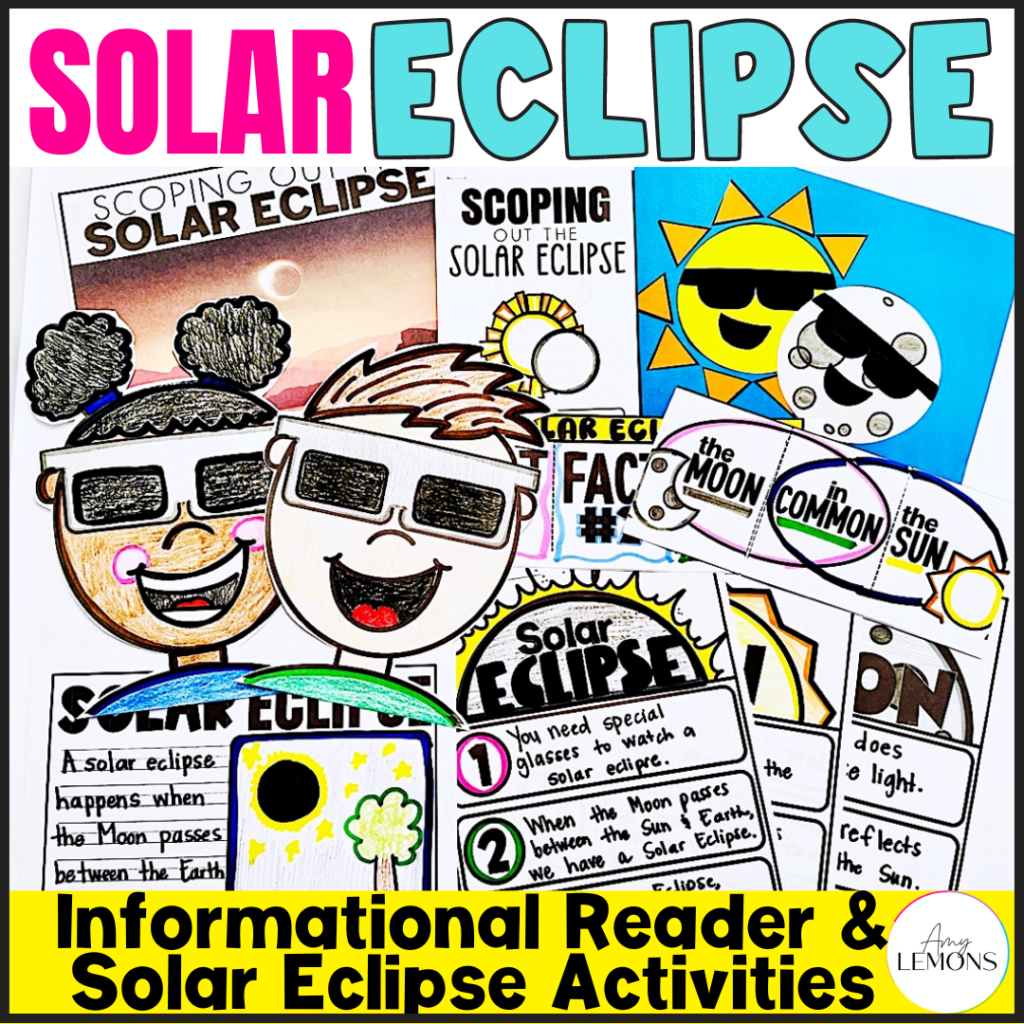 Solar Eclipse 2024 Craft w/ Nonfiction Reading, Activities, & Graphic Organizers