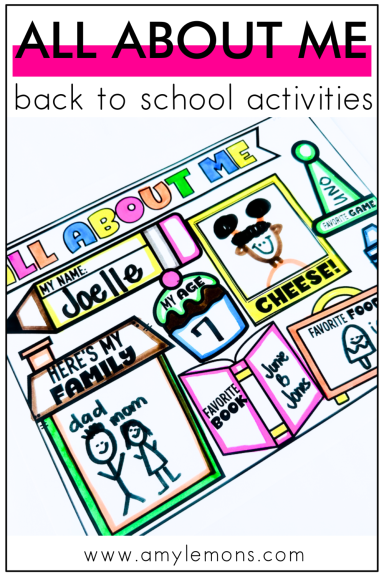 All about me activities featuring printables, worksheets, crafts, and group games.