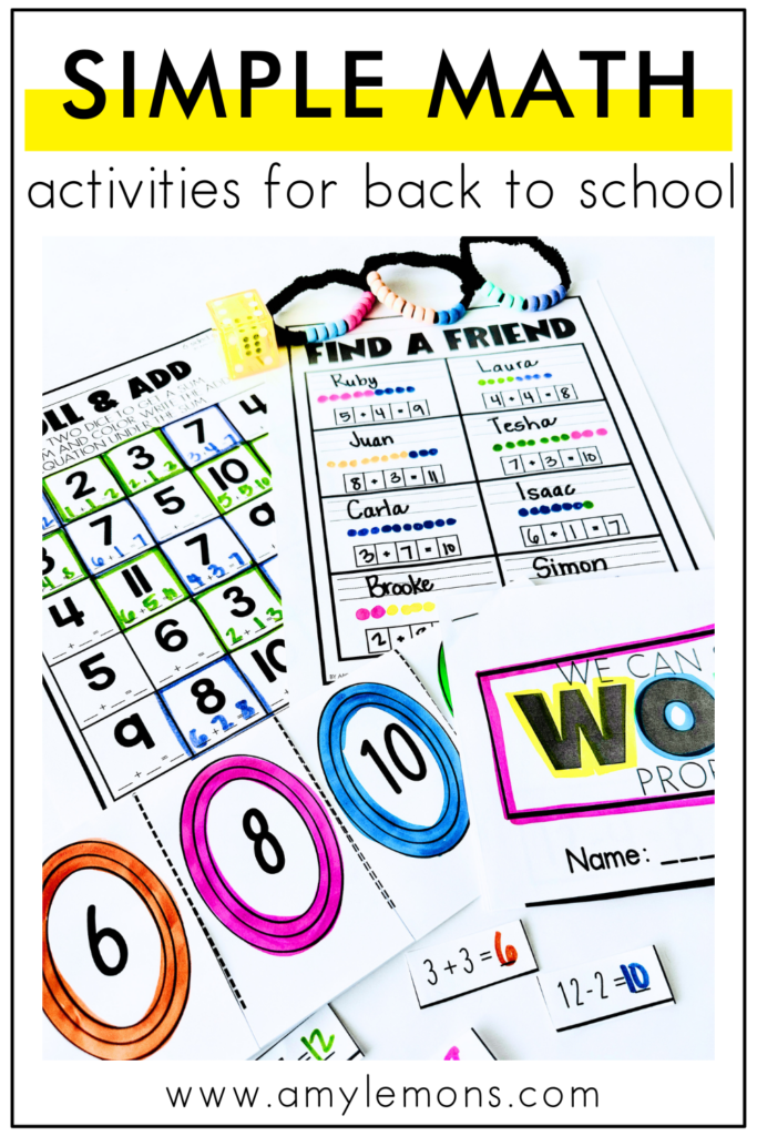 5 Back to School Math Activities 1