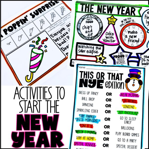 New Year Printables: Word Search Worksheets, Math & Color | New Years Morning Work - Image 4