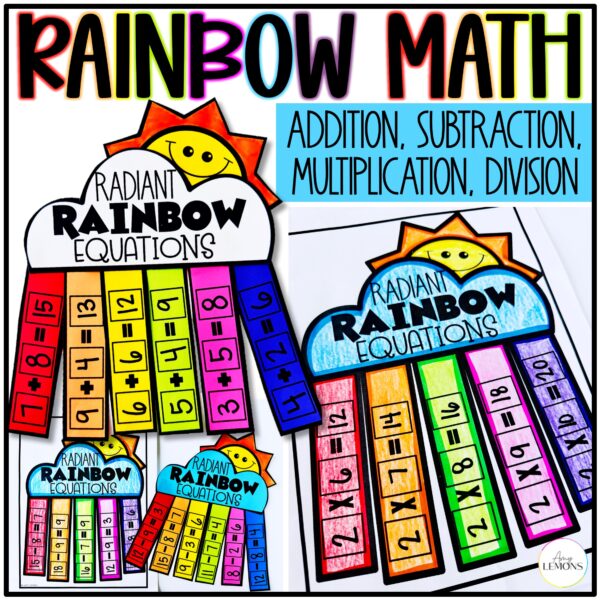 Spring Math Craft | Rainbow Math Fact Fluency Craft & Spring Math Bulletin Board