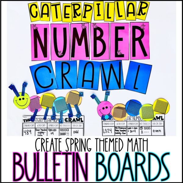 Spring Place Value Activity Caterpillar & Butterfly Math Crafts & Bulletin Board - Image 4