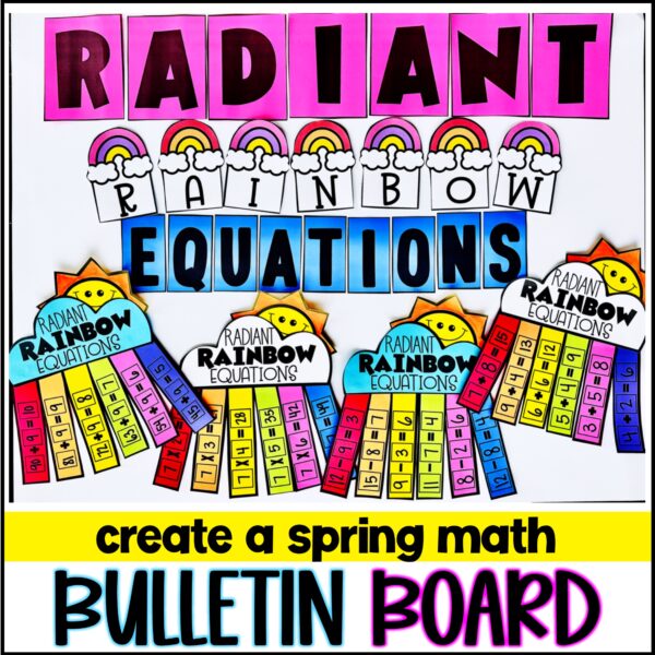 Spring Math Craft | Rainbow Math Fact Fluency Craft & Spring Math Bulletin Board - Image 3