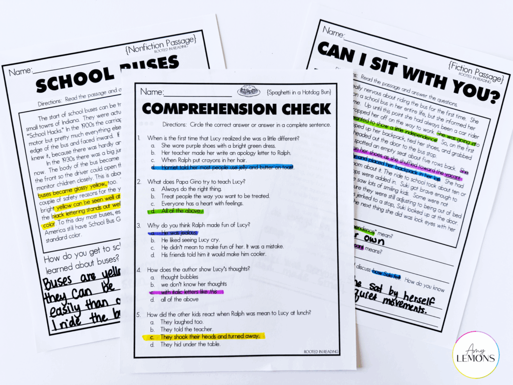 Reading printables with fiction and nonfiction passages and comprehension questions for 3rd grade