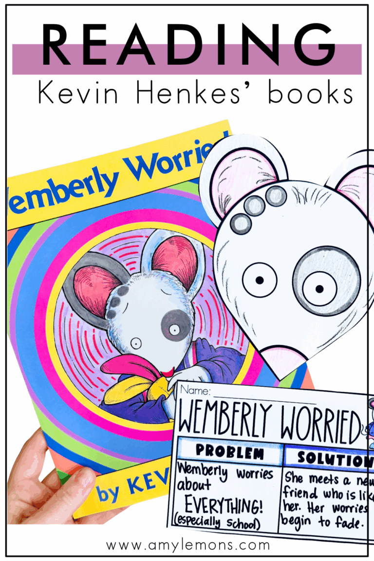 Wemberly Worried Book by Kevin Henkes with Mouse Character drawing and a Wemberly Worried writing page