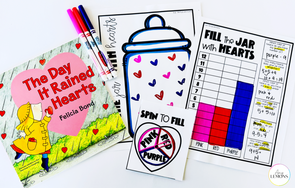 The Day it Rained Hearts with free Valentine's Day math activity for graphing hearts