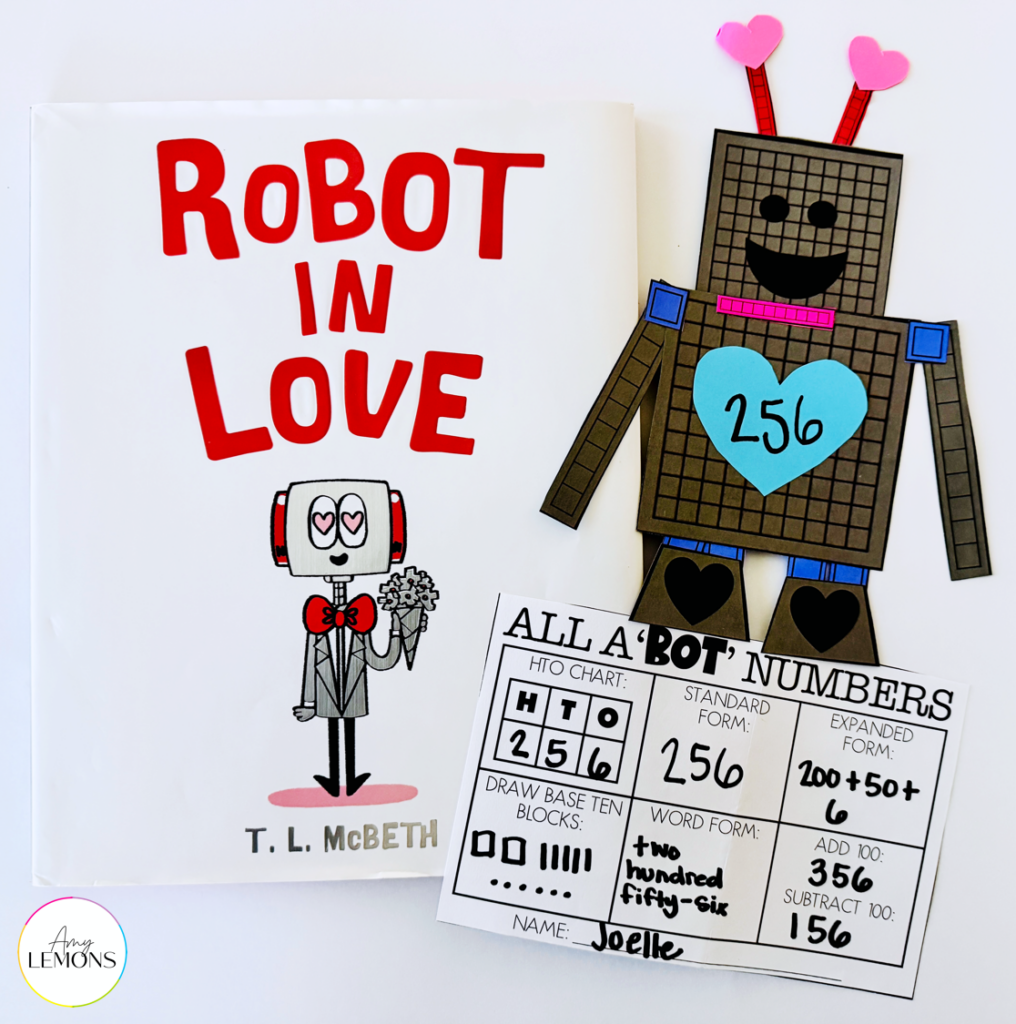 Place value robot craft with Robot in Love.