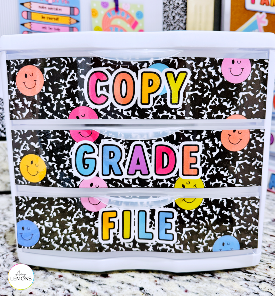 File classroom organization system for student paperwork